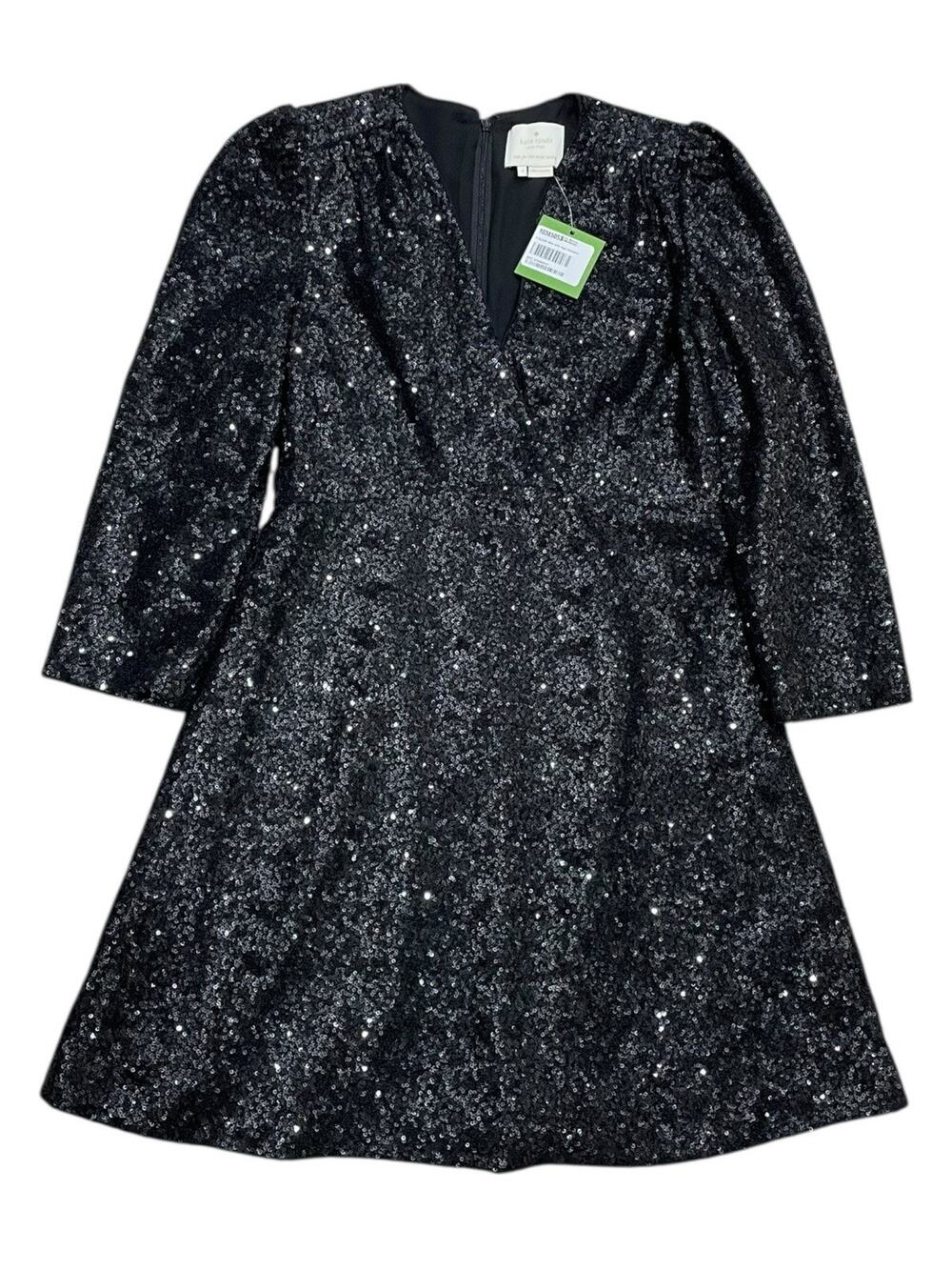 Kate Spade New York 252325 Women's Sz 4 Glitzy Ritzy All Over Sequin Black Dress